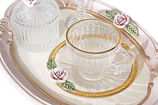 CARİNA TEPSİLİ SET 21x29 cm PEMBE - 2