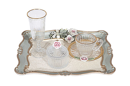 CARİNA TEPSİLİ SET 25x31 cm YEŞİL - 1