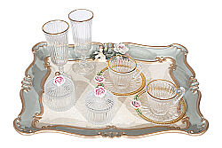 CARİNA TEPSİLİ SET 33x42 cm YEŞİL - KERVAN