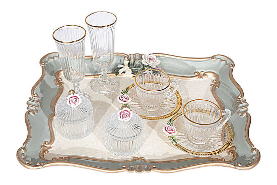 CARİNA TEPSİLİ SET 33x42 cm YEŞİL - 1