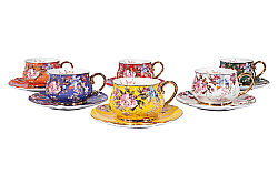 ÇAY SETİ 6'LI RENKLİ 200cc ( 1584Y/B/R/OR/G/W ) - ÇAY SETİ