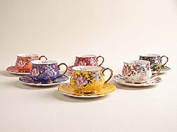 ÇAY SETİ 6'LI RENKLİ 200cc ( 1584Y/B/R/OR/G/W ) - ÇAY SETİ