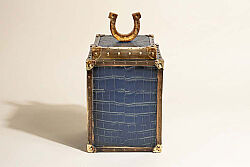 CF1170070-L75 CROCO DEKORATIF KUTU LACIVERT 14x14x25.5cm - KERVAN