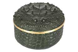 KERVAN - CF1170171-L65 CROCO DEKORATIF KUTU YESIL 14x14x9cm