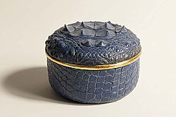 CF1170171-L75 CROCO DEKORATIF KUTU LACIVERT 14x14x9cm - KERVAN