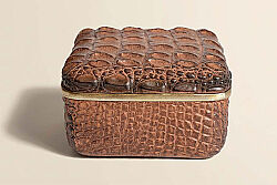 CF1179146-L61 CROCO DEKORATIF KUTU KAHVERENGI 15.5x15.5x9.2cm - KERVAN