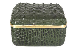 KERVAN - CF1179146-L65 CROCO DEKORATIF KUTU YESIL 15.5x15.5x9.2cm