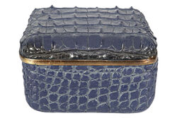 KERVAN - CF1179146-L75 CROCO DEKORATIF KUTU LACIVERT 15.5x15.5x9.2cm