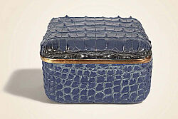 CF1179146-L75 CROCO DEKORATIF KUTU LACIVERT 15.5x15.5x9.2cm - KERVAN