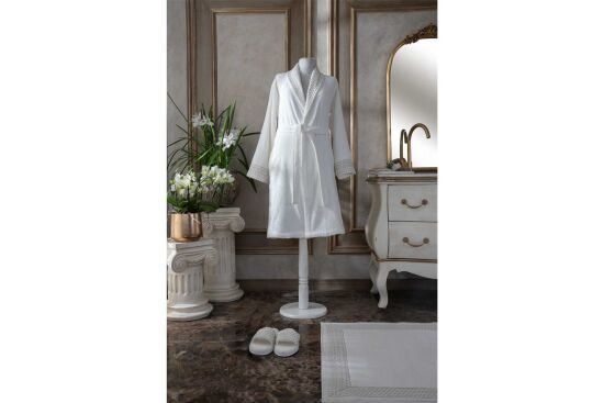 CLERTO L/XL BEDEN BORNOZ KREM - 2