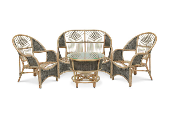 COBANA İKİLİ KOLTUK 125x82x91cm+TEKLİ KOLTUK 75x82x91cm (2 ADET) + ORTA SEHPA 69x69x57cm NATUREL - 3