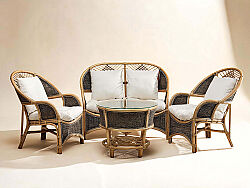 COBANA İKİLİ KOLTUK 125x82x91cm+TEKLİ KOLTUK 75x82x91cm (2 ADET) + ORTA SEHPA 69x69x57cm NATUREL - KERVAN