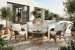 COBANA İKİLİ KOLTUK 125x82x91cm+TEKLİ KOLTUK 75x82x91cm (2 ADET) + ORTA SEHPA 69x69x57cm NATUREL - 3