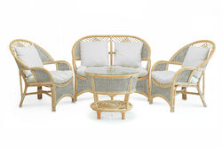 COBANA İKİLİ KOLTUK 125x82x91cm+TEKLİ KOLTUK 75x82x91cm (2 ADET)+ORTA SEHPA 69x69x57cm ESKİTME BEYAZ - KERVAN