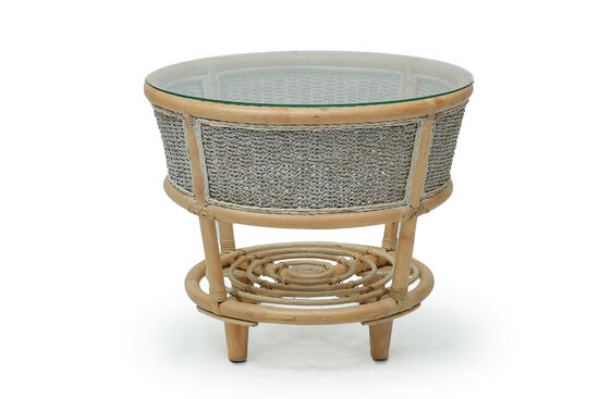 COBANA İKİLİ KOLTUK 125x82x91cm+TEKLİ KOLTUK 75x82x91cm (2 ADET)+ORTA SEHPA 69x69x57cm ESKİTME BEYAZ - 4