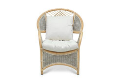 COBANA İKİLİ KOLTUK 125x82x91cm+TEKLİ KOLTUK 75x82x91cm (2 ADET)+ORTA SEHPA 69x69x57cm ESKİTME BEYAZ - 6