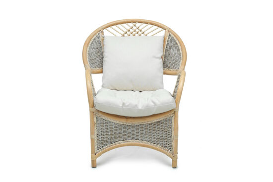 COBANA İKİLİ KOLTUK 125x82x91cm+TEKLİ KOLTUK 75x82x91cm (2 ADET)+ORTA SEHPA 69x69x57cm ESKİTME BEYAZ - 6