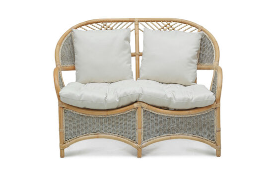 COBANA İKİLİ KOLTUK 125x82x91cm+TEKLİ KOLTUK 75x82x91cm (2 ADET)+ORTA SEHPA 69x69x57cm ESKİTME BEYAZ - 13
