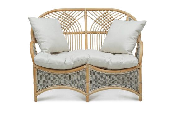 COBANA İKİLİ KOLTUK 125x82x91cm+TEKLİ KOLTUK 75x82x91cm (2 ADET)+ORTA SEHPA 69x69x57cm ESKİTME BEYAZ - 14