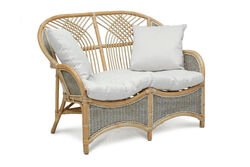 COBANA İKİLİ KOLTUK 125x82x91cm+TEKLİ KOLTUK 75x82x91cm (2 ADET)+ORTA SEHPA 69x69x57cm ESKİTME BEYAZ - 15
