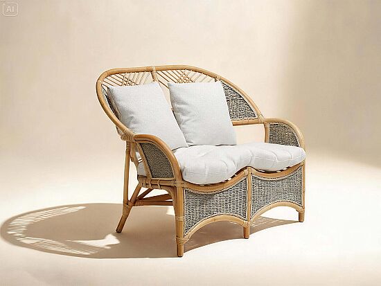 COBANA İKİLİ KOLTUK 125x82x91cm+TEKLİ KOLTUK 75x82x91cm (2 ADET)+ORTA SEHPA 69x69x57cm ESKİTME BEYAZ - 6