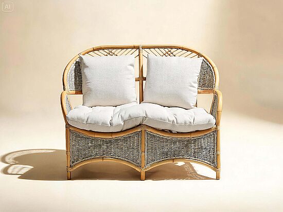 COBANA İKİLİ KOLTUK 125x82x91cm+TEKLİ KOLTUK 75x82x91cm (2 ADET)+ORTA SEHPA 69x69x57cm ESKİTME BEYAZ - 5