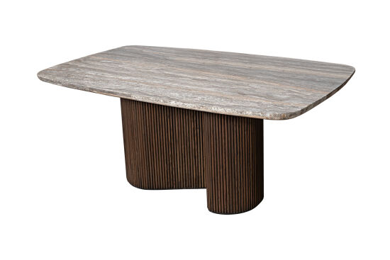 CONCH YEMEK MASASI KAHVERENGİ GRİ MERMER 100x180x76cm DT230042_BND - 1