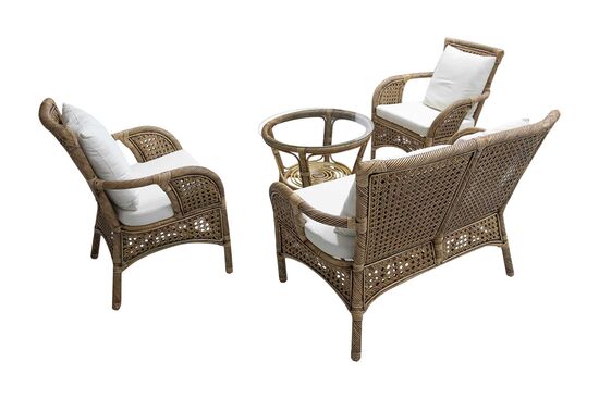 CORDELLA İKİLİ KOLTUK 116x72x91cm+TEKLİ KOLTUK 68x72x91cm (2 ADET)+ORTA SEHPA 66x66x56cm KAHVE - 3