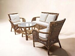 CORDELLA İKİLİ KOLTUK 116x72x91cm+TEKLİ KOLTUK 68x72x91cm (2 ADET)+ORTA SEHPA 66x66x56cm KAHVE - 2