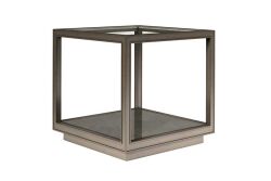 COVE YAN SEHPA GRİ CAMLI KARE 66x66x64cm 349303-2743 - 2