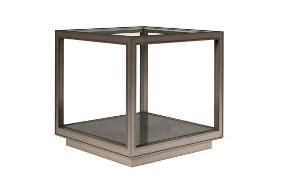 COVE YAN SEHPA GRİ CAMLI KARE 66x66x64cm 349303-2743 - 2