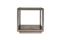 COVE YAN SEHPA GRİ CAMLI KARE 66x66x64cm 349303-2743 - KERVAN