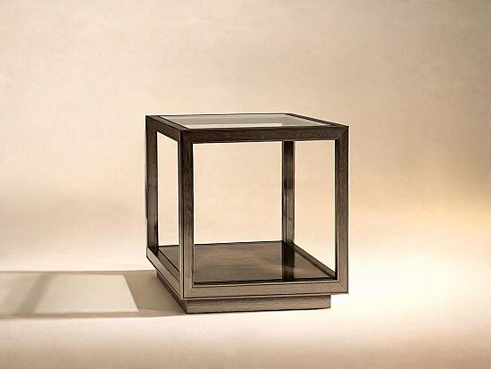 COVE YAN SEHPA GRİ CAMLI KARE 66x66x64cm 349303-2743 - 2
