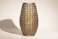 CROCO BUYUK VAZO GOLD 21x17x36cm - KERVAN