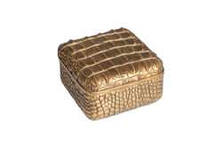 CROCO DEKORATIF KUTU GOLD 15.5x15.5x9.2cm - Thumbnail