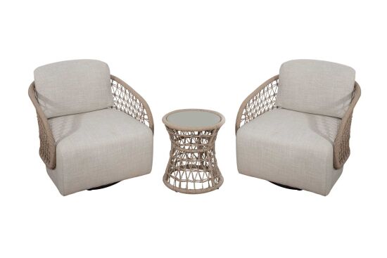 CS01 ELY FİSKOS SET 2 SANDALYE+SEHPA 84x74x73-45x45x45cm - 1