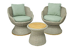 CS02 NORA-2 FİSKOS SET 2 SANDALYE+SEHPA 79x79x79-50x50x45cm - KERVAN