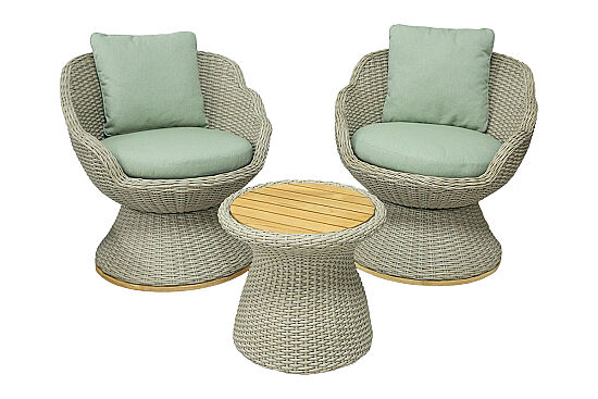 CS02 NORA-2 FİSKOS SET 2 SANDALYE+SEHPA 79x79x79-50x50x45cm - 1