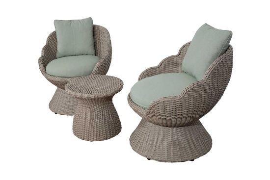 CS02 NORA FİSKOS SET 2 SANDALYE+SEHPA 79x79x79-50x50x45cm - 2
