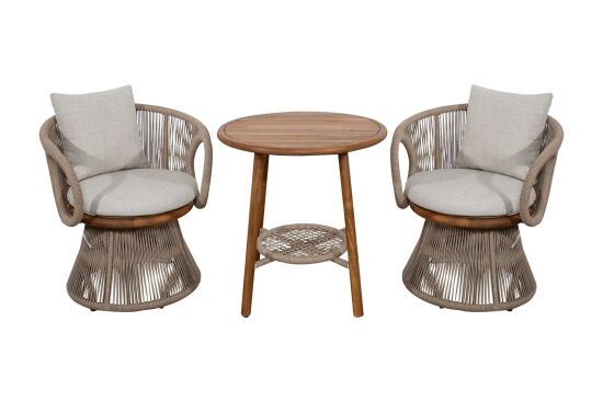 CS05-CS06 POLLY FİSKOS SET 2 SANDALYE+SEHPA 61x66x76-70x70x75cm - 1