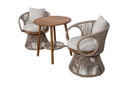 CS05-CS06 POLLY FİSKOS SET 2 SANDALYE+SEHPA 61x66x76-70x70x75cm - 2