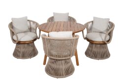 CS05-CS07 POLLY FİSKOS SET 4 SANDALYE+SEHPA 61x66x76-100x100x75cm - KOLTUK TAKIM