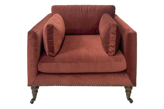 CURL TEKLİ KOLTUK BORDO 85x90x67cm (NAPOLİ 219) - 1