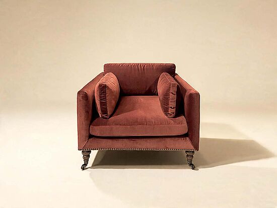 CURL TEKLİ KOLTUK BORDO 85x90x67cm (NAPOLİ 219) - 1