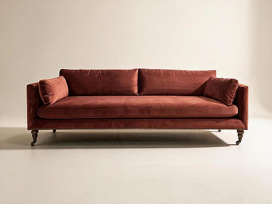 CURL ÜÇLÜ KOLTUK BORDO 85x230x67cm (NAPOLİ 219) - 1