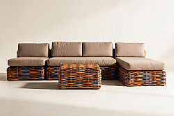 DC151016 KOSE KOLTUK+SEHPA 75x272x105cm - KERVAN