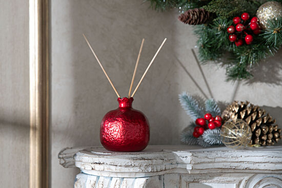 DEKORATİF NAR 10X10 CM KIRMIZI - 5