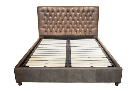 DERİ YATAK KAHVE 180x200cm RBD002 - 1