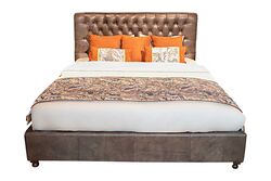 DERİ YATAK KAHVE 180x200cm RBD002 - 2