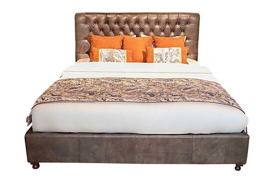 DERİ YATAK KAHVE 180x200cm RBD002 - 2